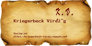 Kriegerbeck Virág névjegykártya